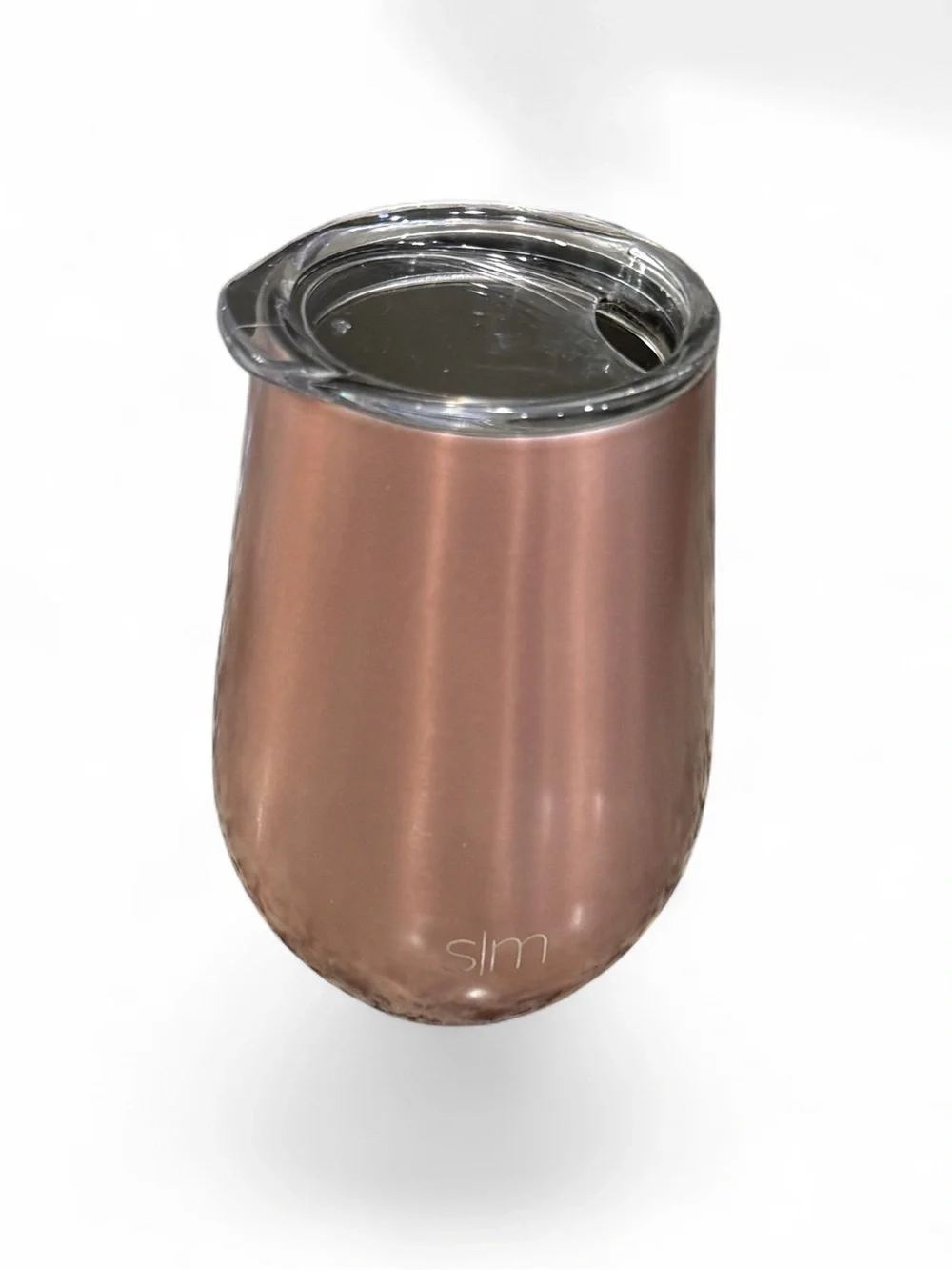 Simple Modern Rose Gold 12 oz Stainless Steel Travel Wine Tumbler with Lid